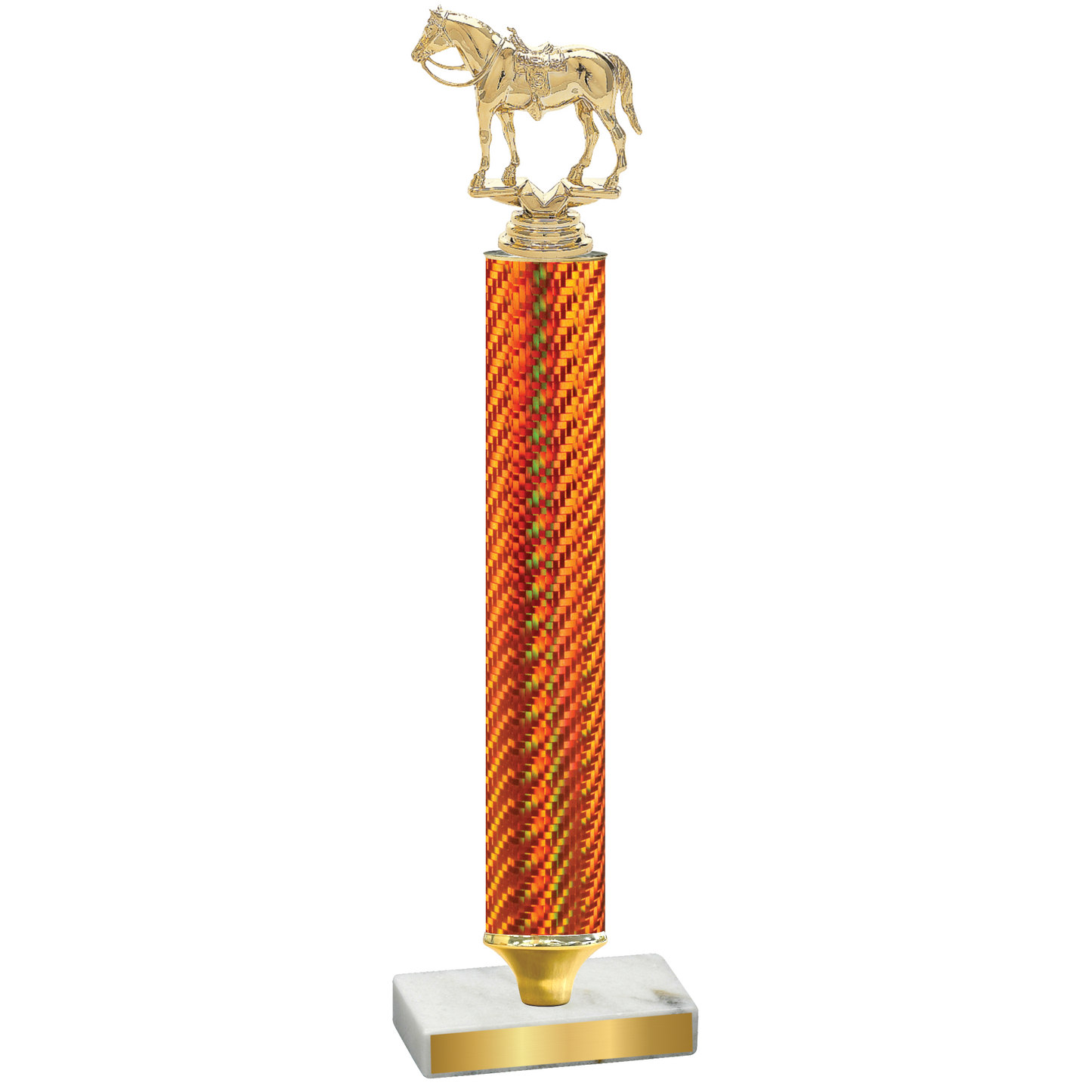 Value Orange Carbon Fiber Horses Trophy