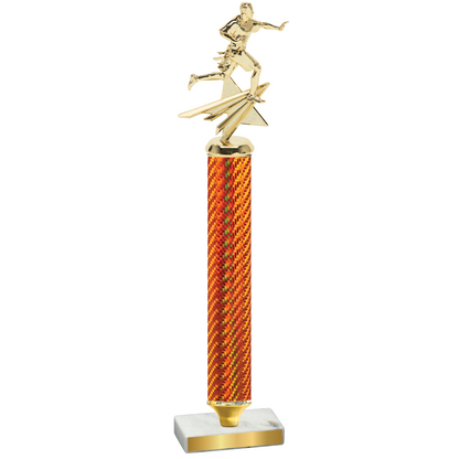 Value Orange Carbon Fiber Flag Football Trophy