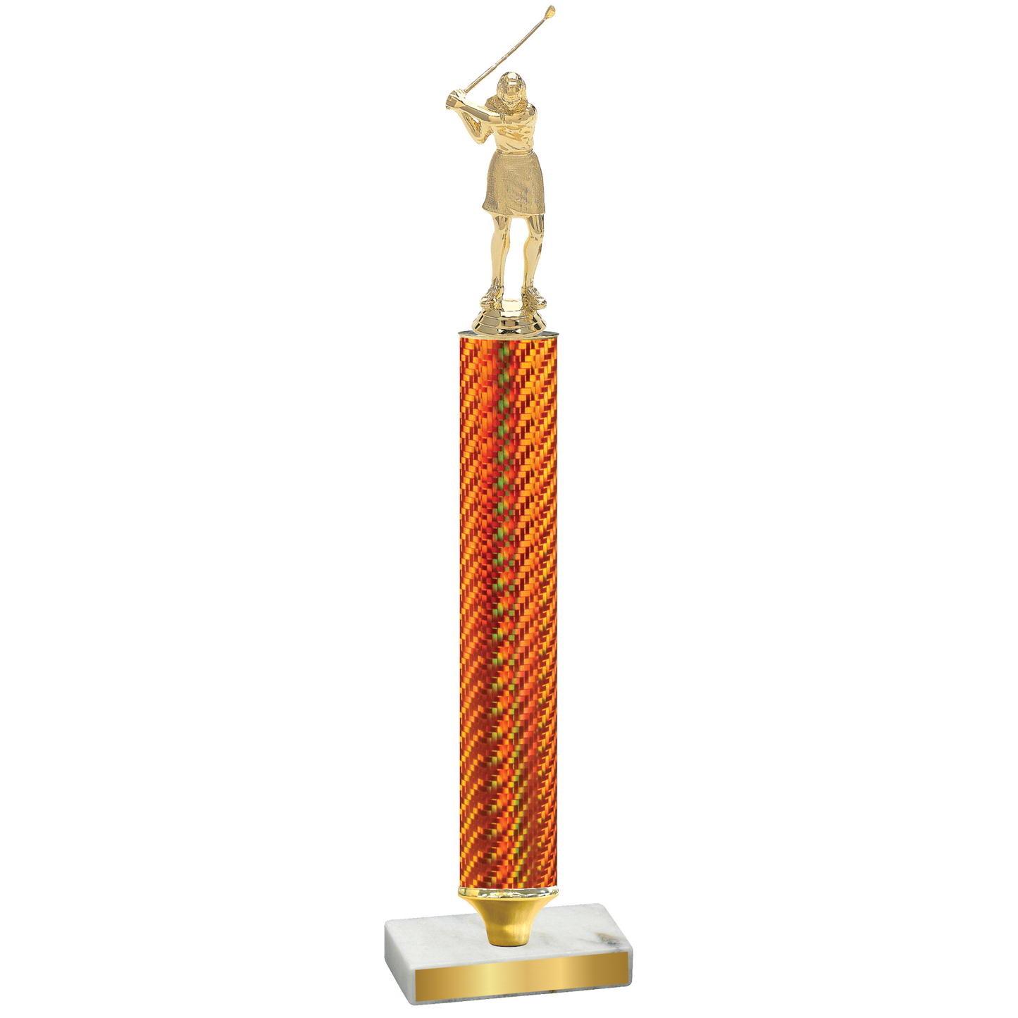 Value Orange Carbon Fiber Golf Trophy