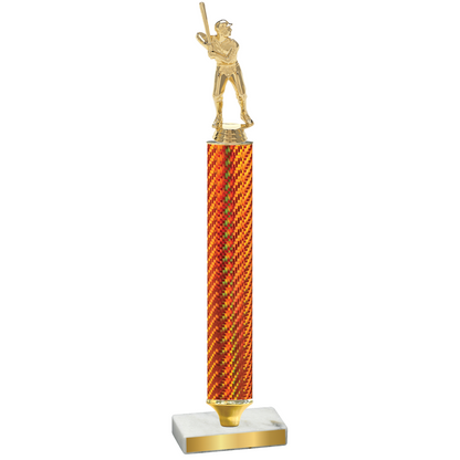 Value Orange Carbon Fiber Baseball Trophy