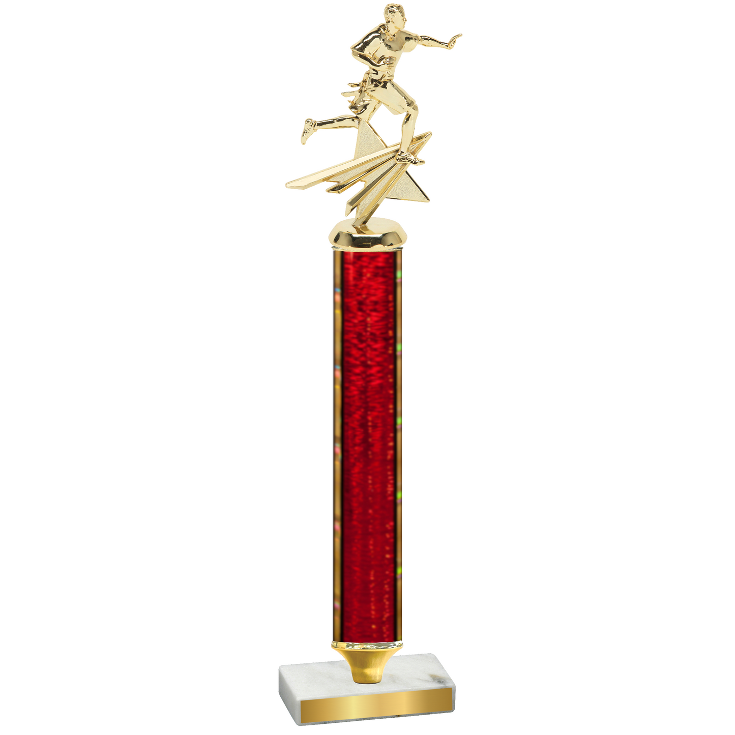 Value Red Glacier Flag Football Trophy