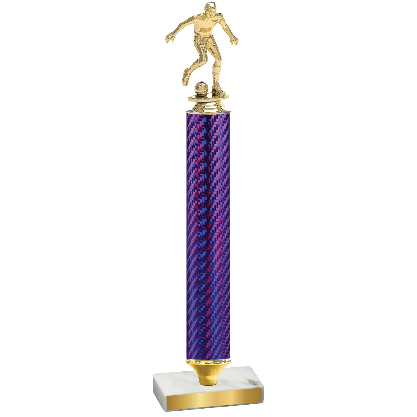 Value Purple Carbon Fiber Soccer Trophy