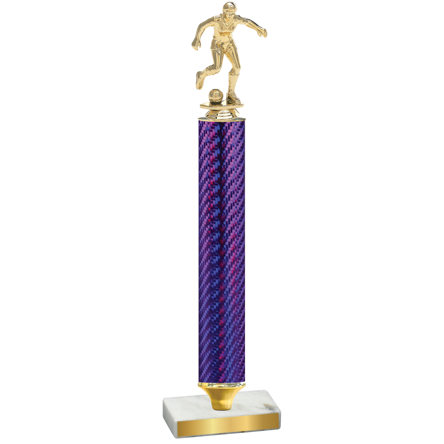 Value Purple Carbon Fiber Soccer Trophy