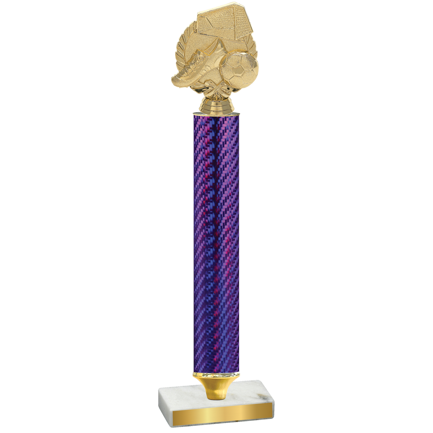 Value Purple Carbon Fiber Soccer Trophy