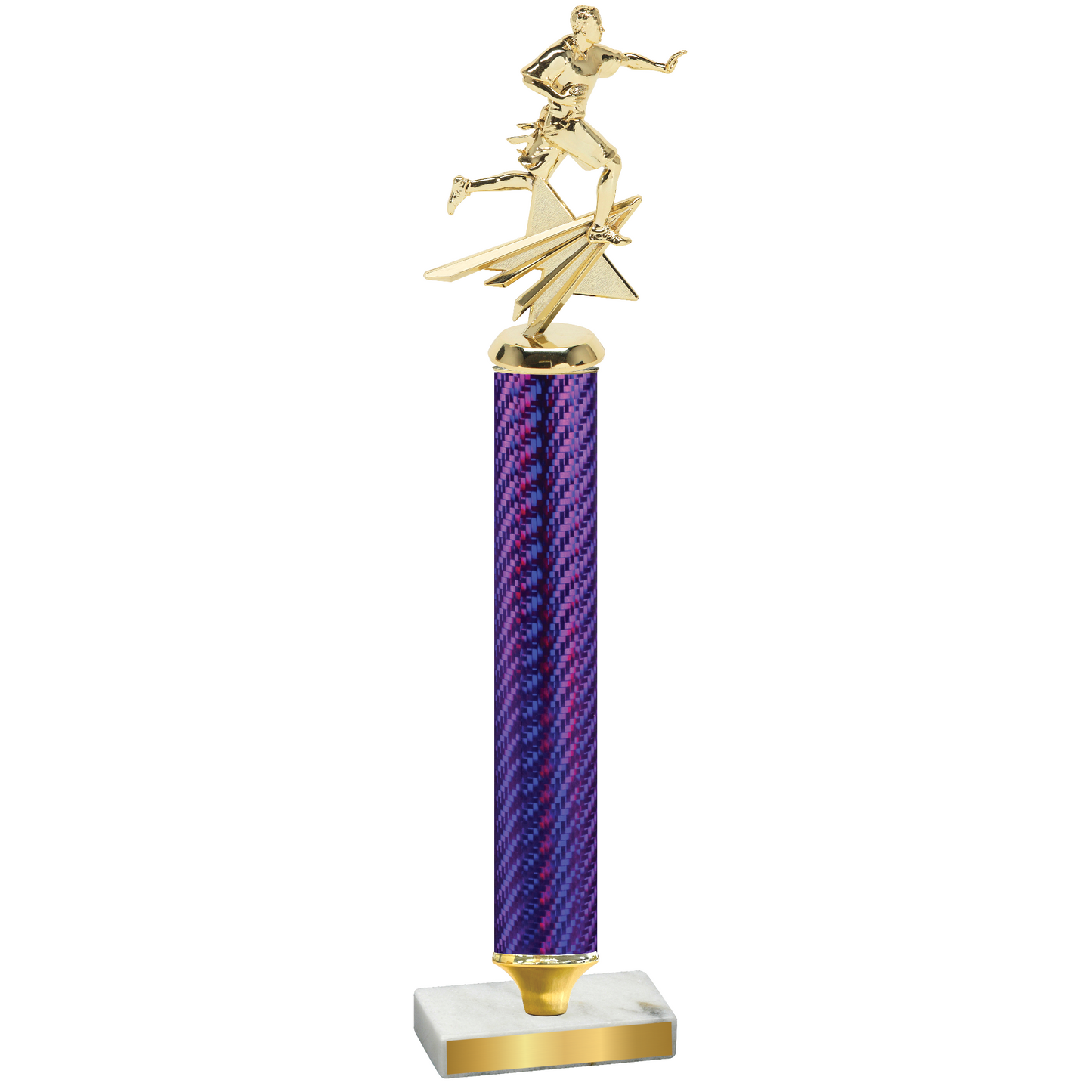 Value Purple Carbon Fiber Flag Football Trophy