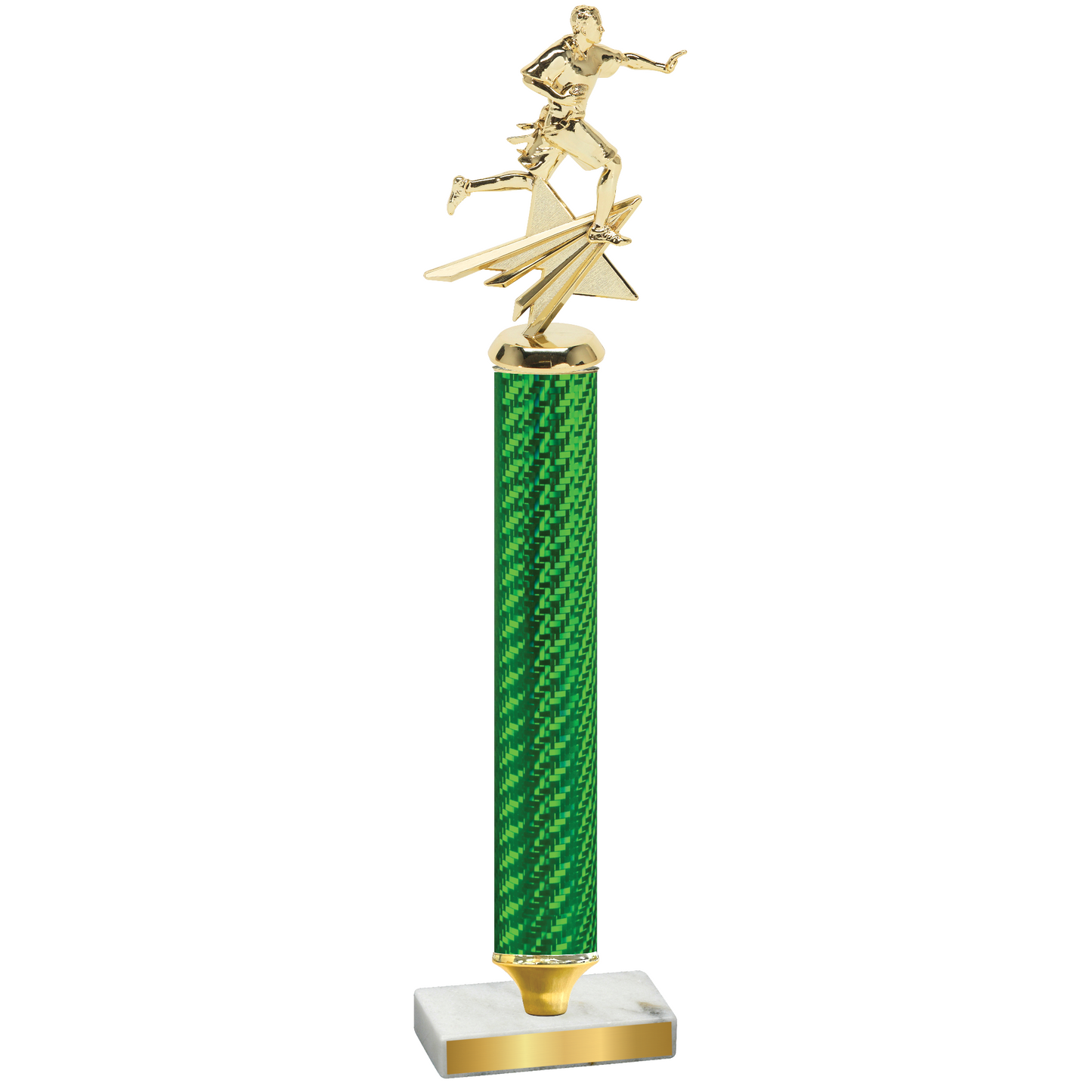 Value Green Carbon Fiber Flag Football Trophy