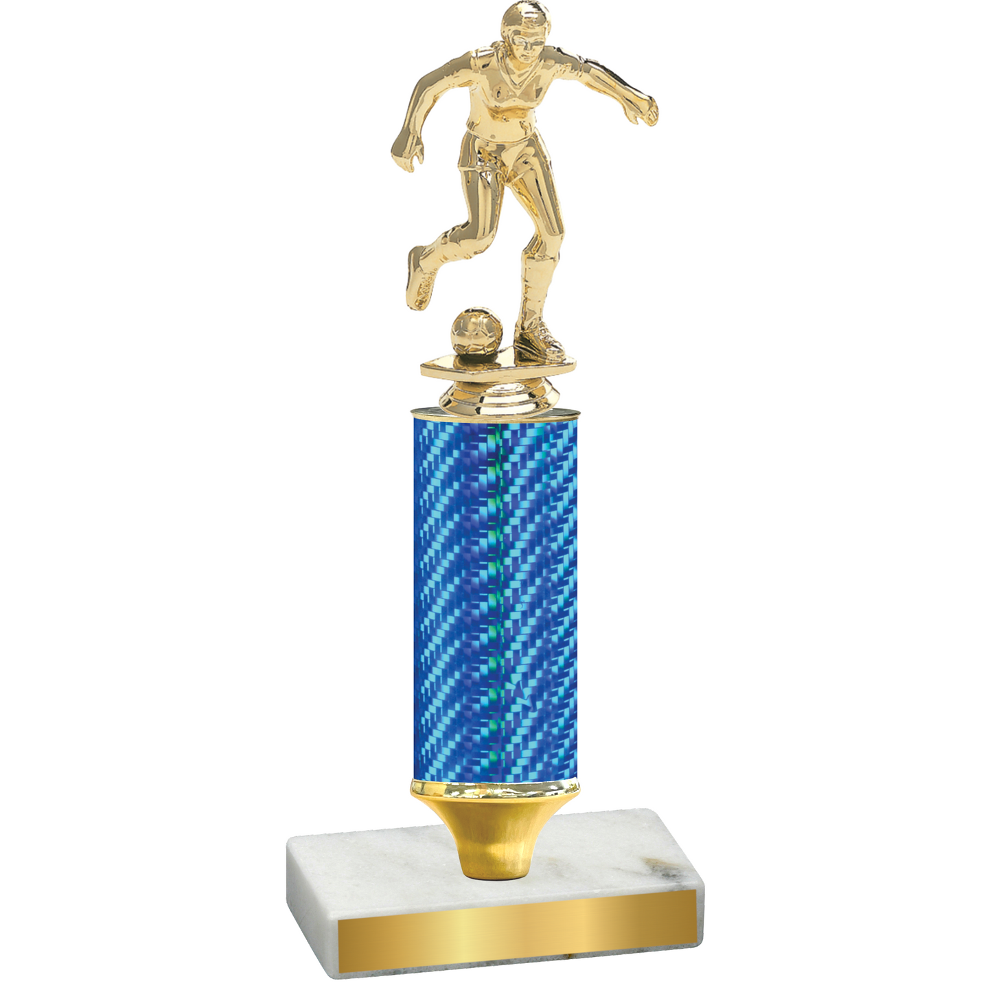 Value Blue Carbon Fiber Soccer Trophy