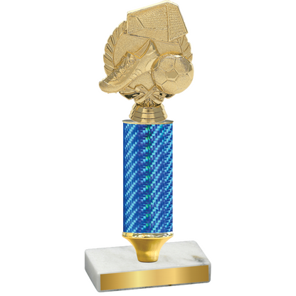 Value Blue Carbon Fiber Soccer Trophy