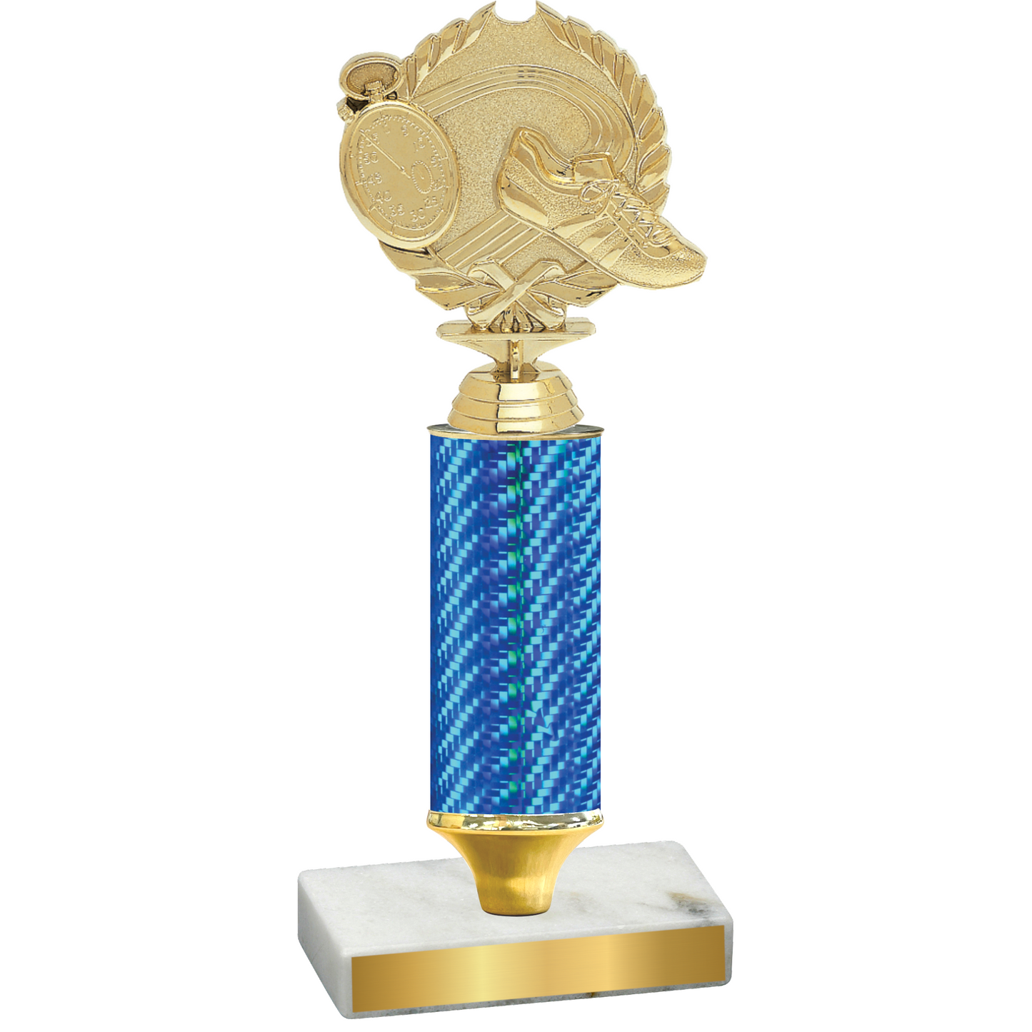 Value Blue Carbon Fiber Running Trophy