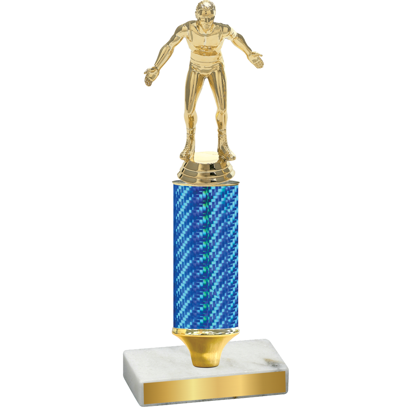 Value Blue Carbon Fiber Wrestling Trophy