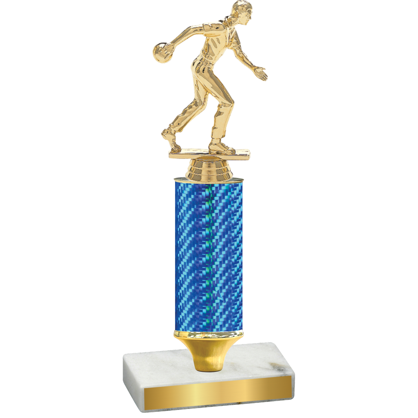 Value Blue Carbon Fiber Bowling Trophy