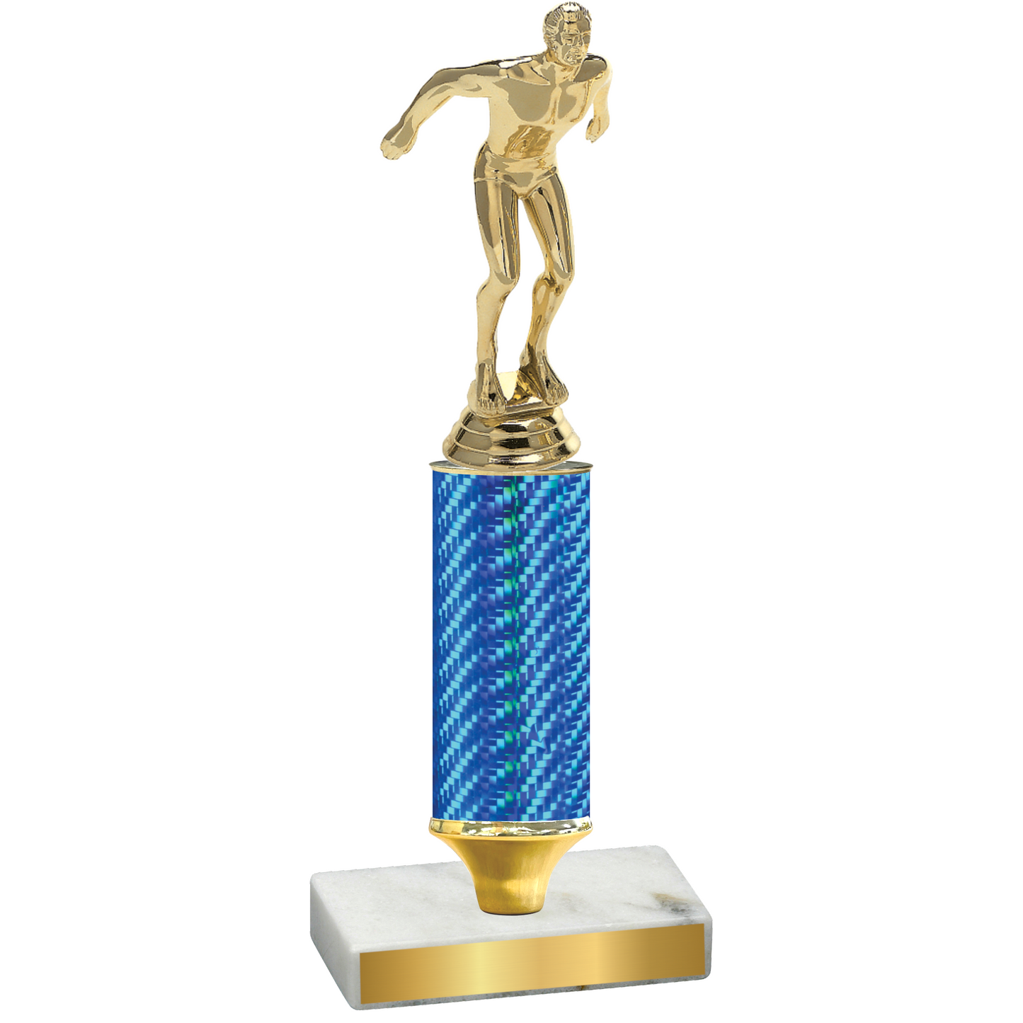 Value Blue Carbon Fiber Swimming Trophy