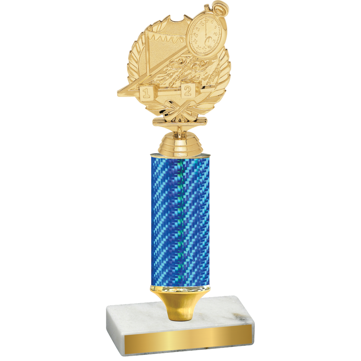 Value Blue Carbon Fiber Swimming Trophy