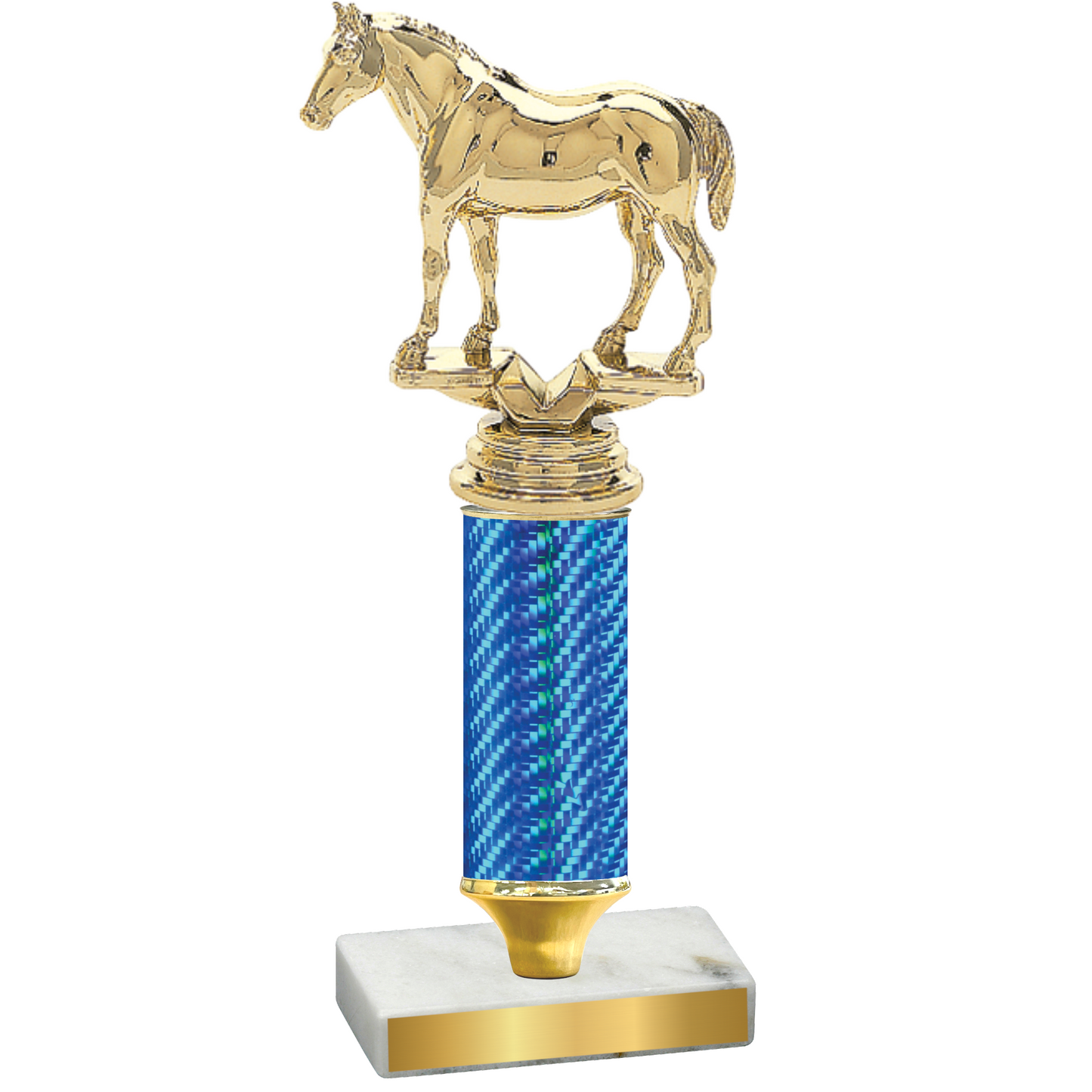 Value Blue Carbon Fiber Horses Trophy