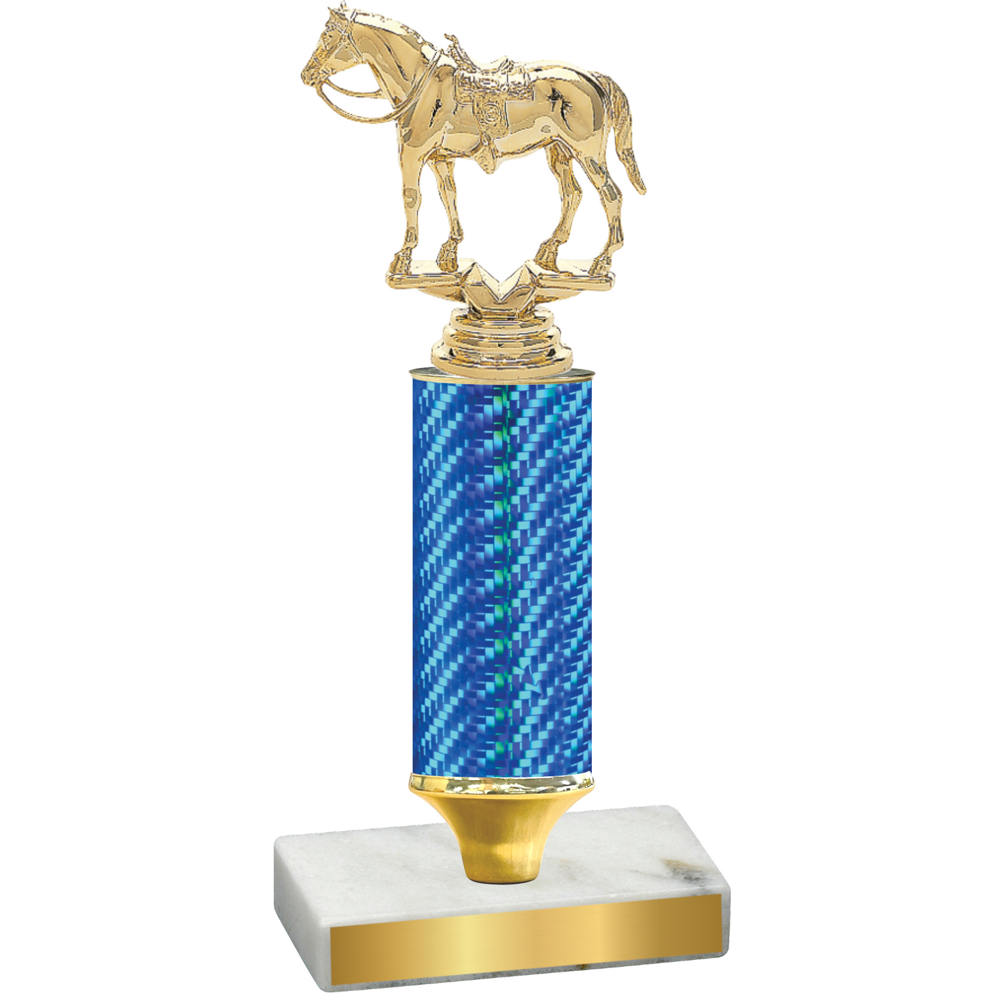 Value Blue Carbon Fiber Horses Trophy