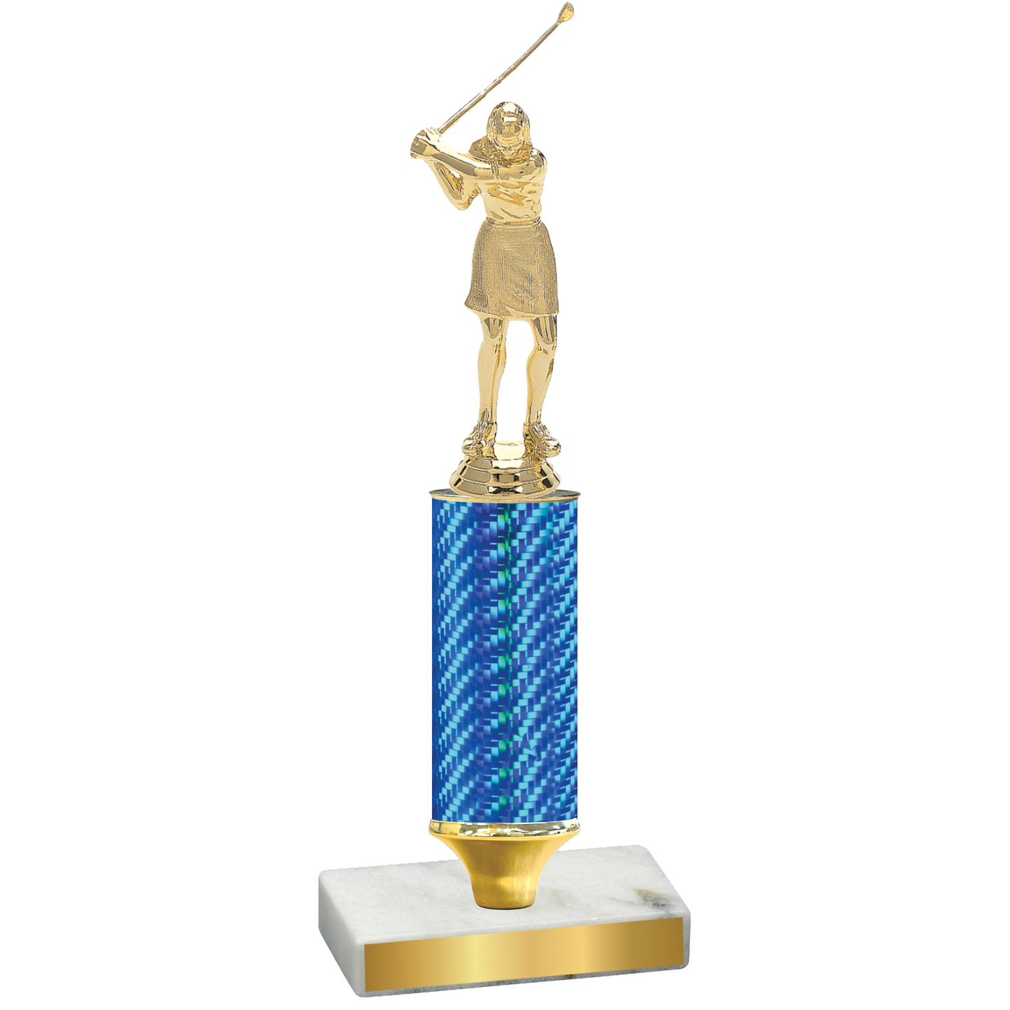 Value Blue Carbon Fiber Golf Trophy