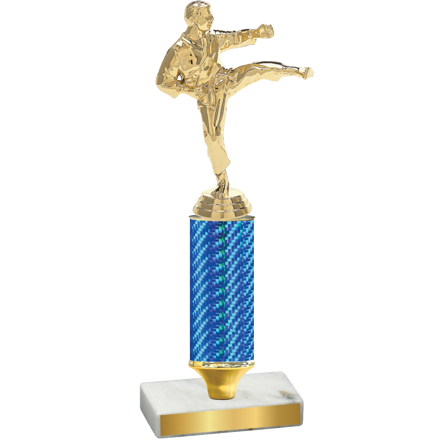 Value Blue Carbon Fiber Karate Trophy