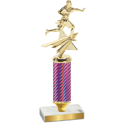 Value Pink Carbon Fiber Flag Football Trophy