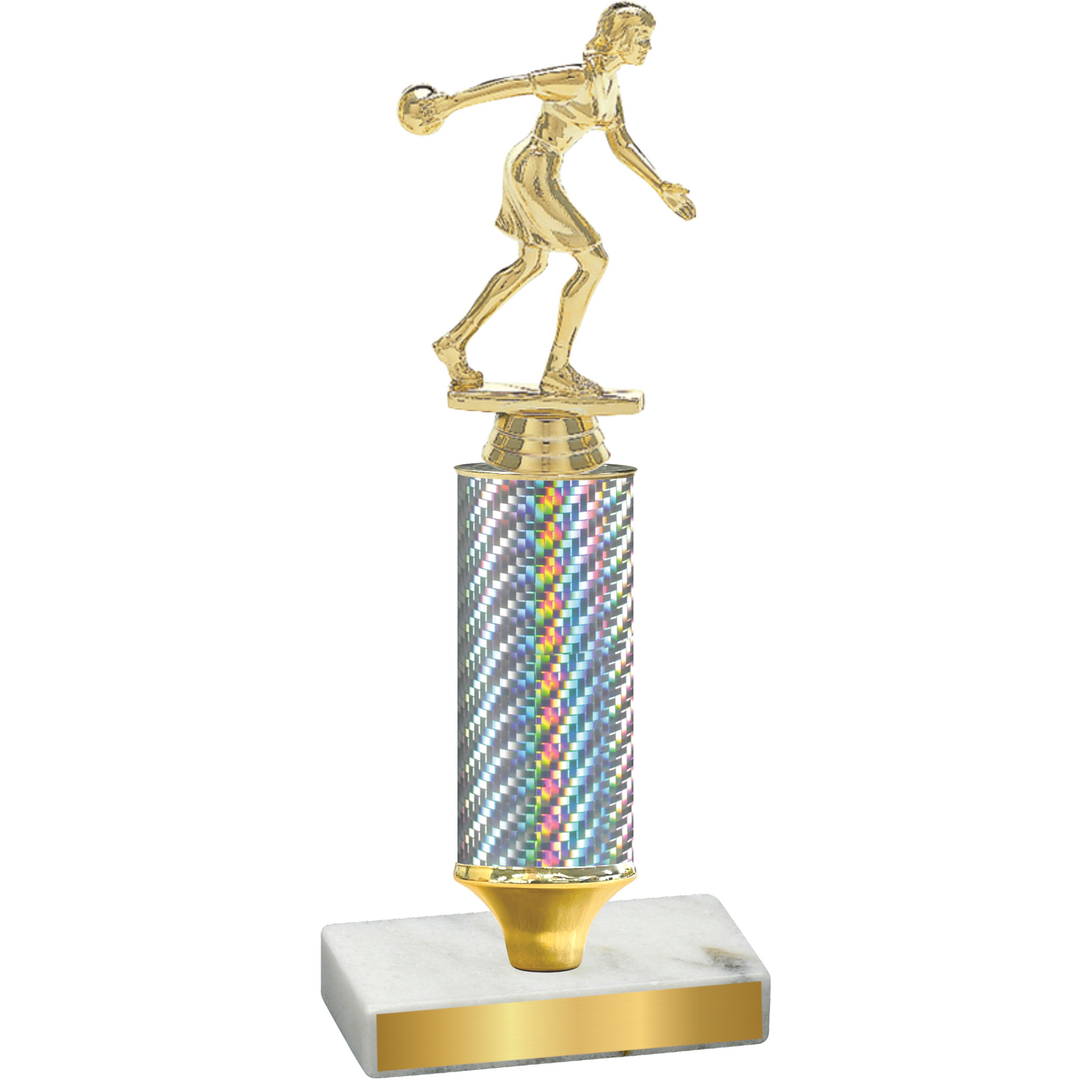 Value Silver Carbon Fiber Bowling Trophy