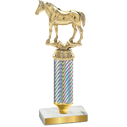 Value Silver Carbon Fiber Horses Trophy