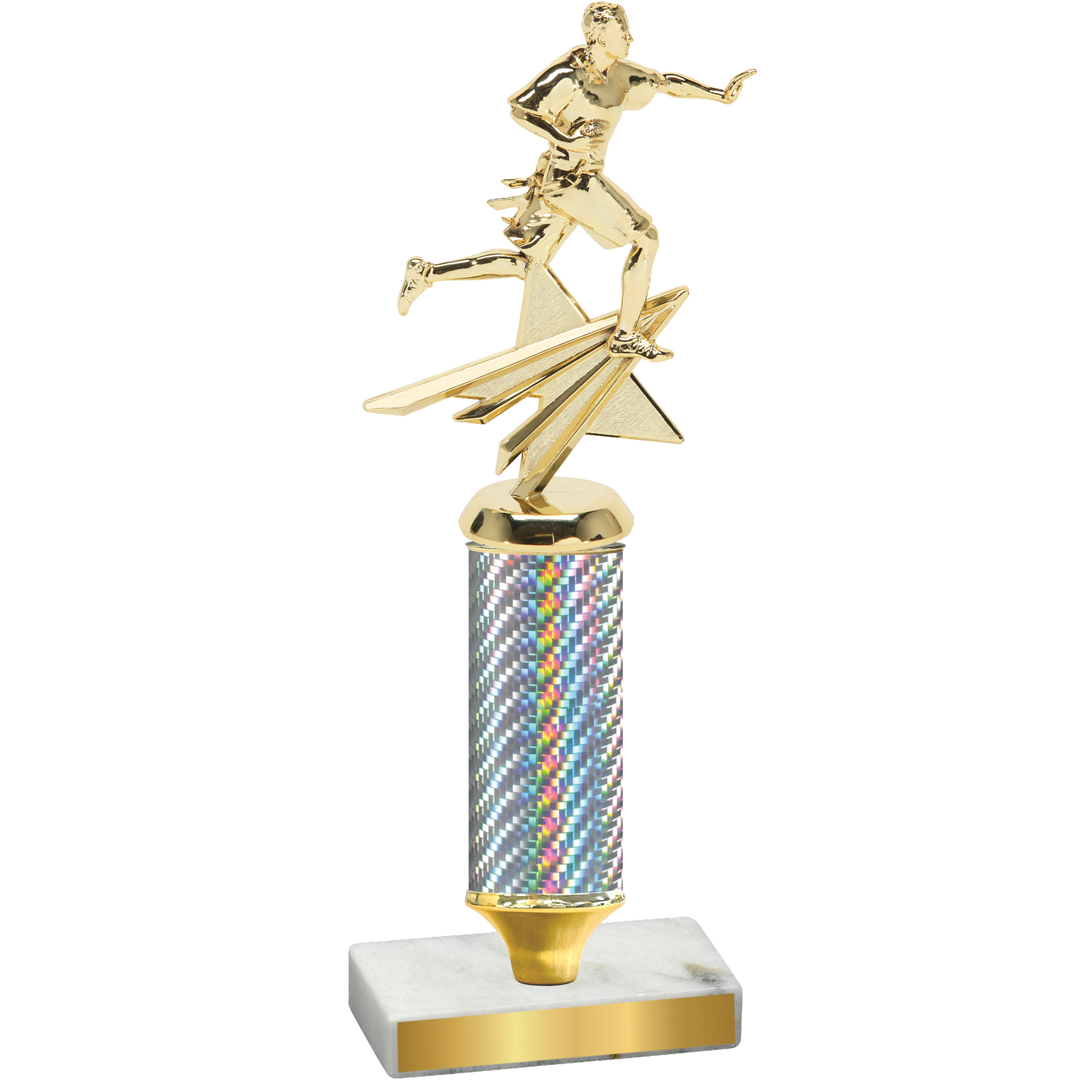 Value Silver Carbon Fiber Flag Football Trophy