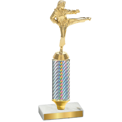 Value Silver Carbon Fiber Karate Trophy