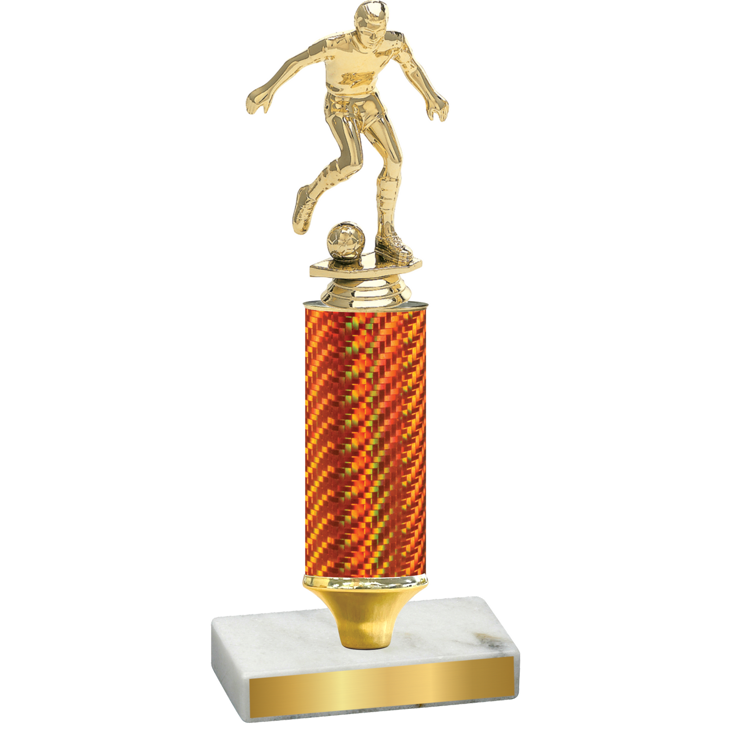 Value Orange Carbon Fiber Soccer Trophy