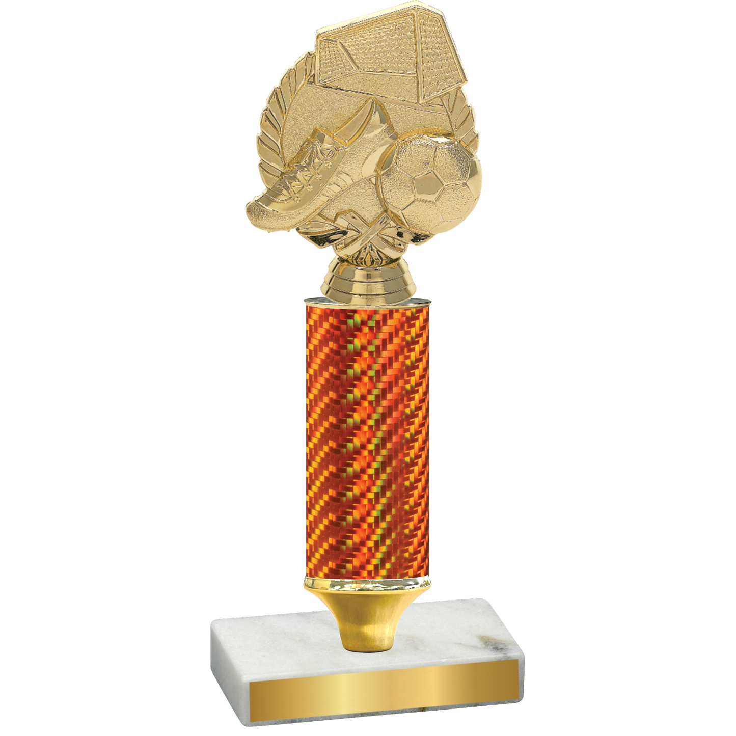 Value Orange Carbon Fiber Soccer Trophy