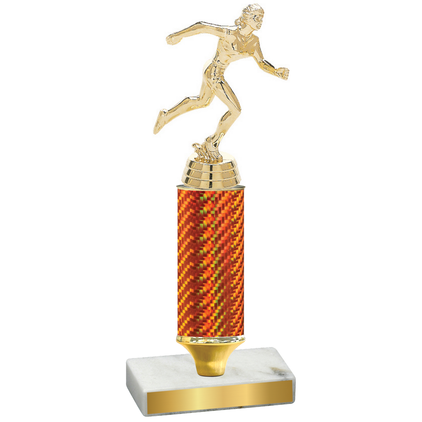 Value Orange Carbon Fiber Running Trophy