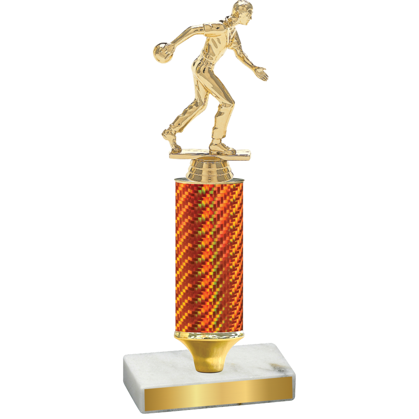 Value Orange Carbon Fiber Bowling Trophy