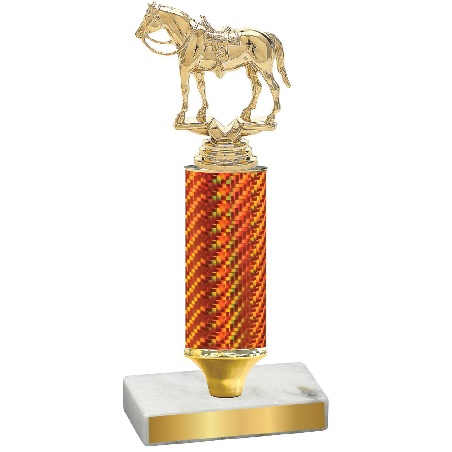 Value Orange Carbon Fiber Horses Trophy