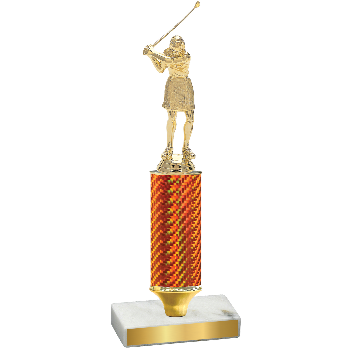 Value Orange Carbon Fiber Golf Trophy