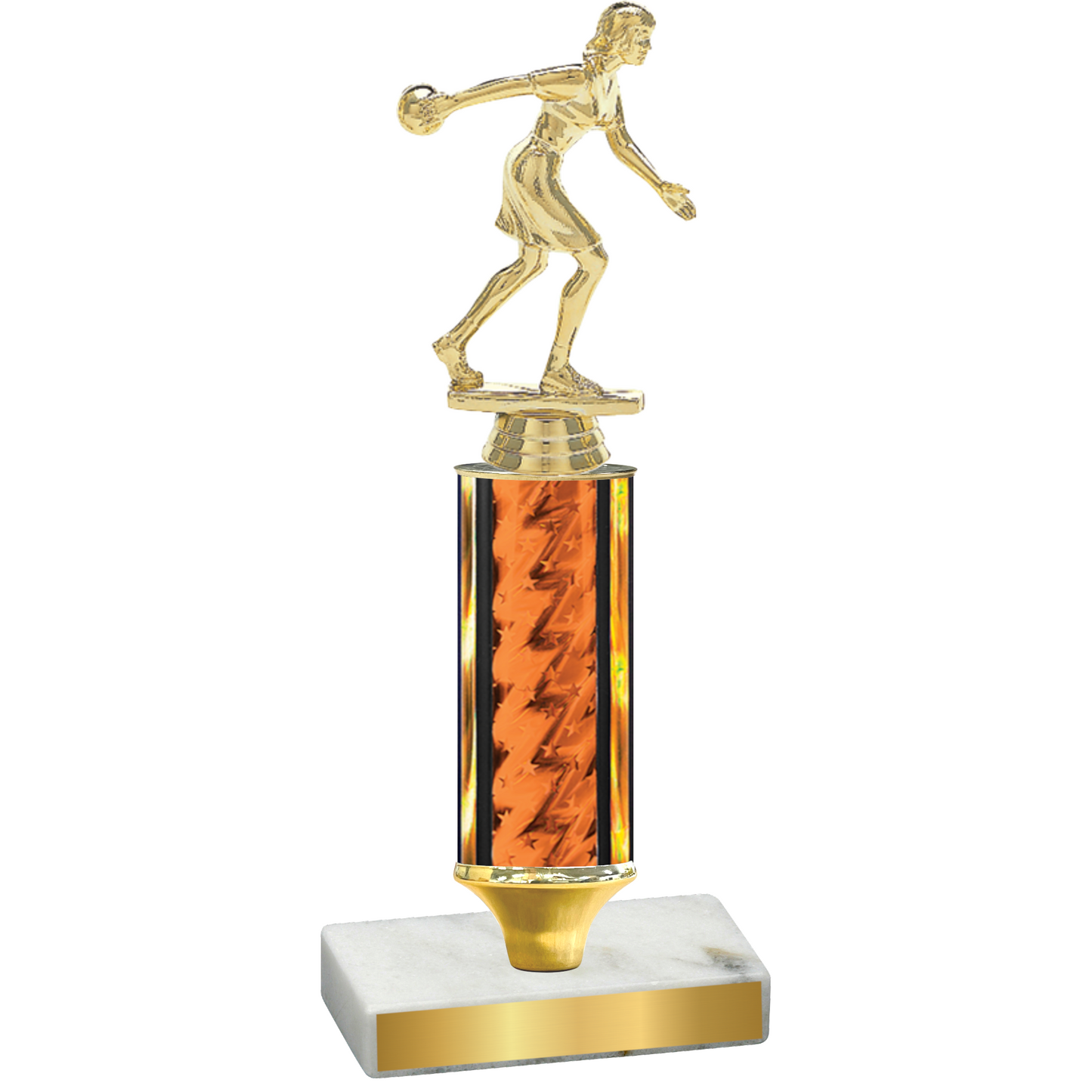 Value Orange Glacier Bowling Trophy