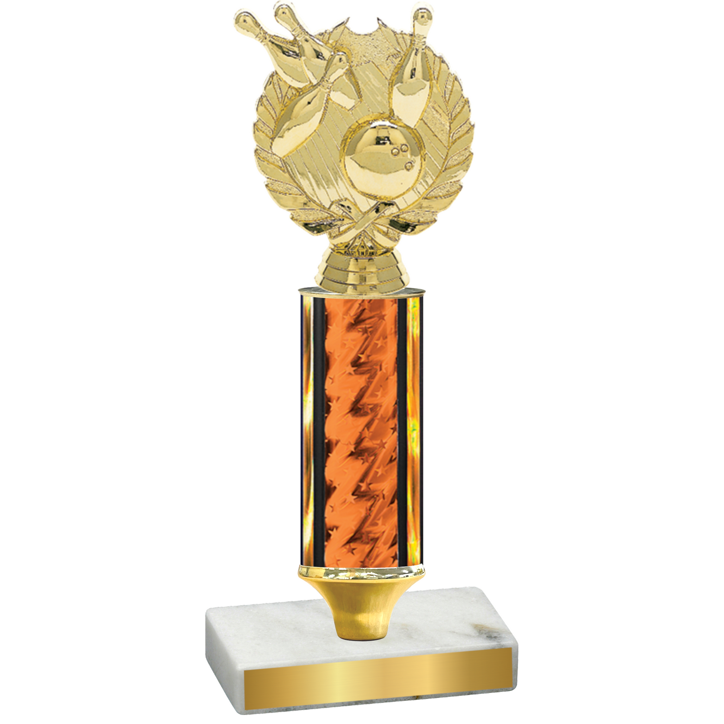 Value Orange Glacier Bowling Trophy