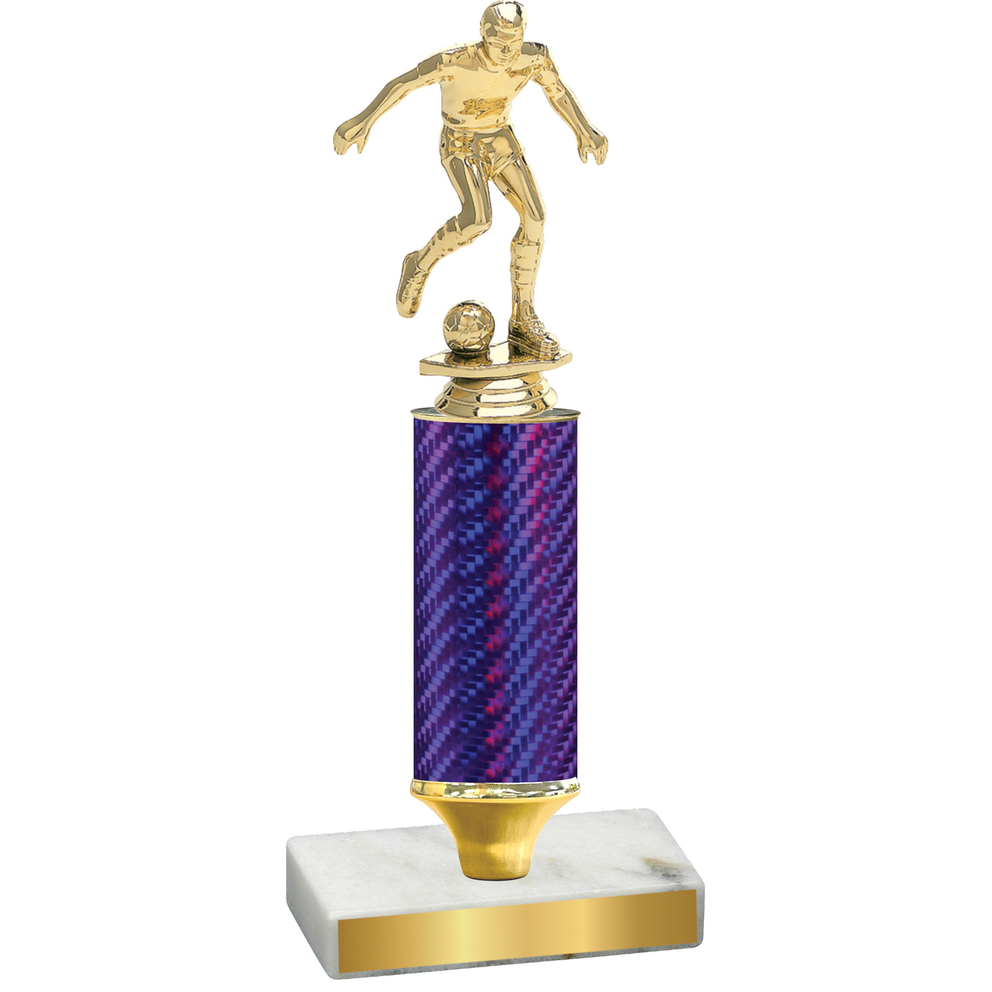 Value Purple Carbon Fiber Soccer Trophy