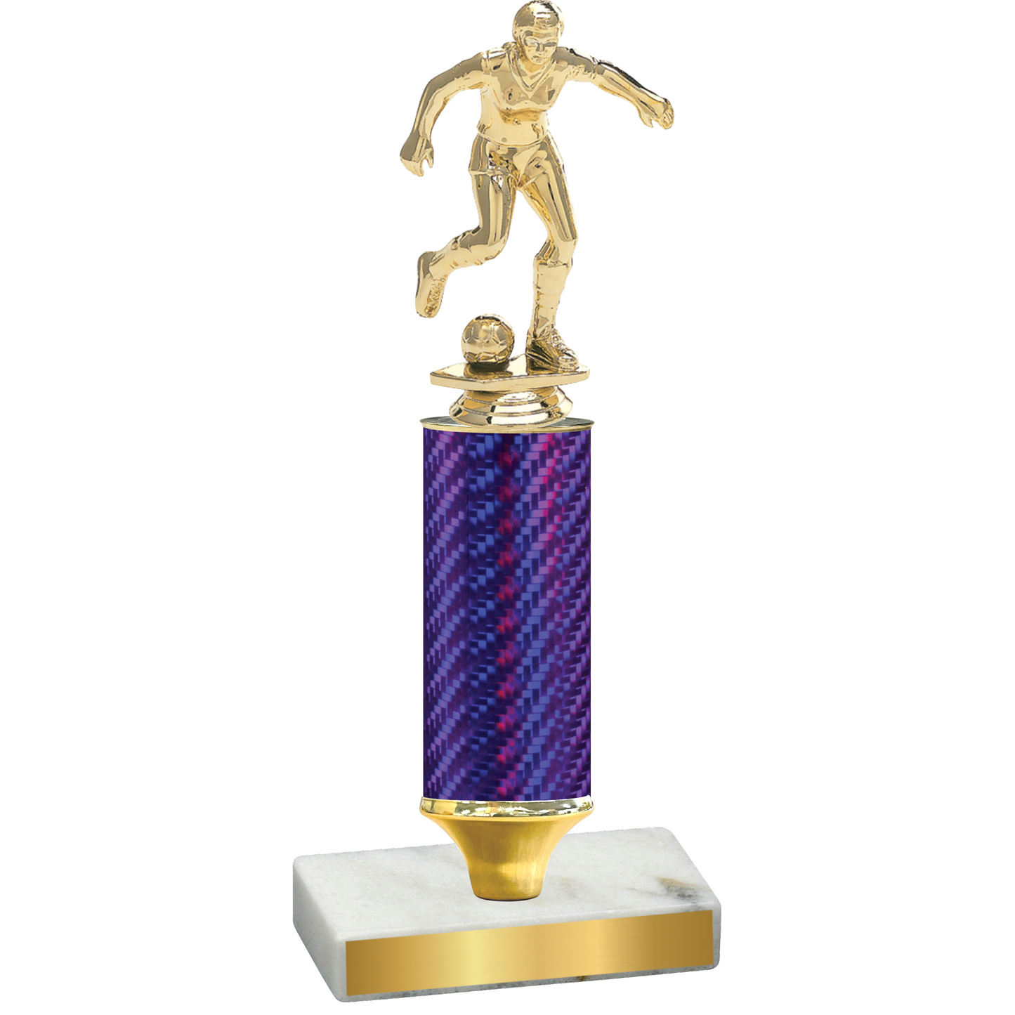 Value Purple Carbon Fiber Soccer Trophy