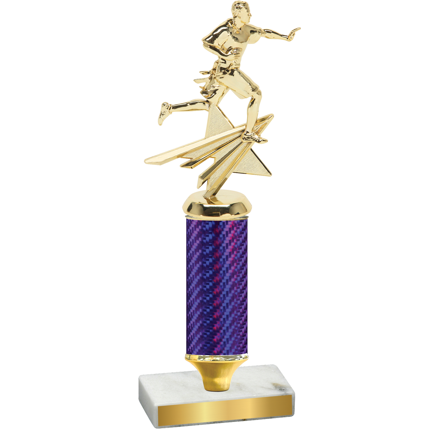 Value Purple Carbon Fiber Flag Football Trophy