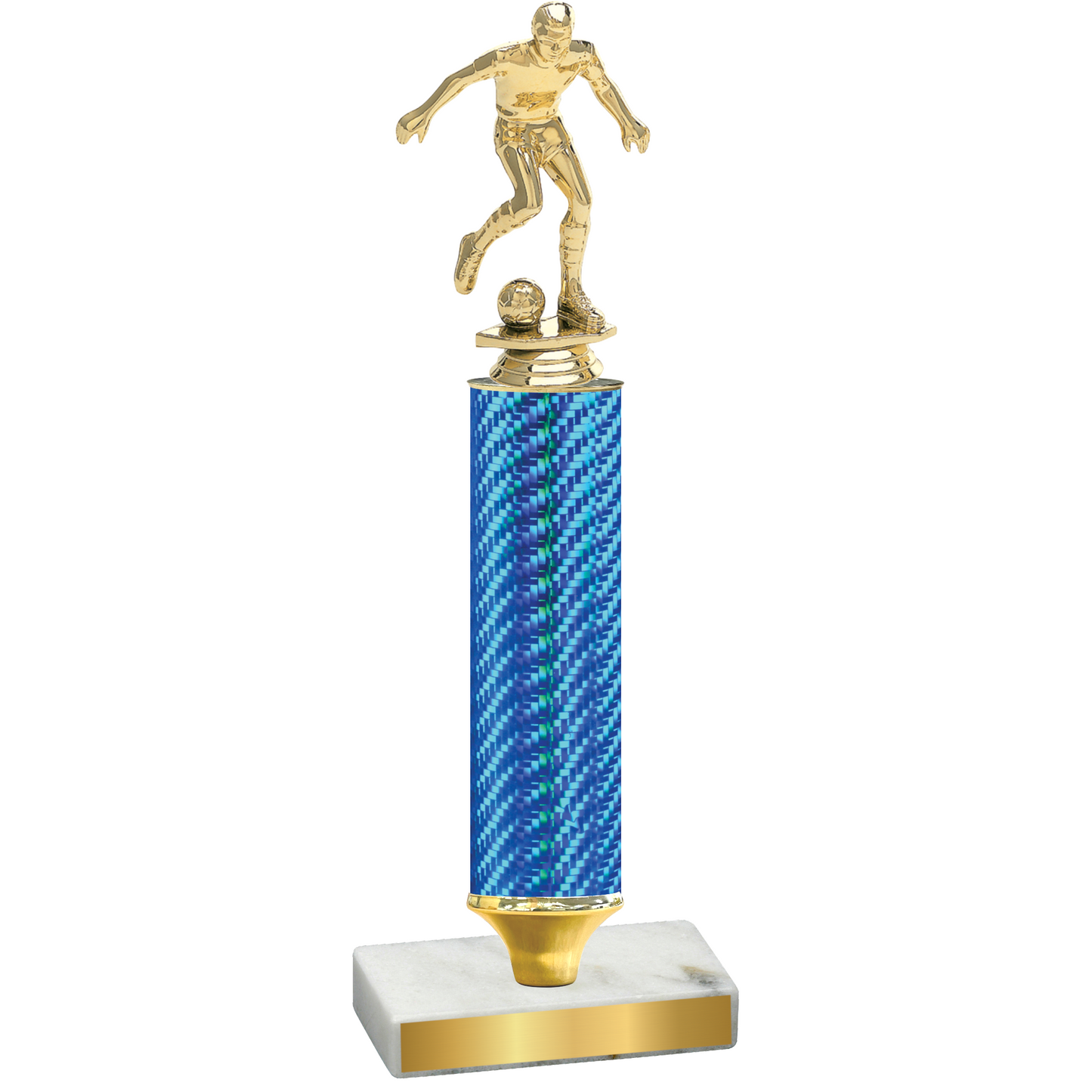 Value Blue Carbon Fiber Soccer Trophy