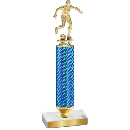 Value Blue Carbon Fiber Soccer Trophy