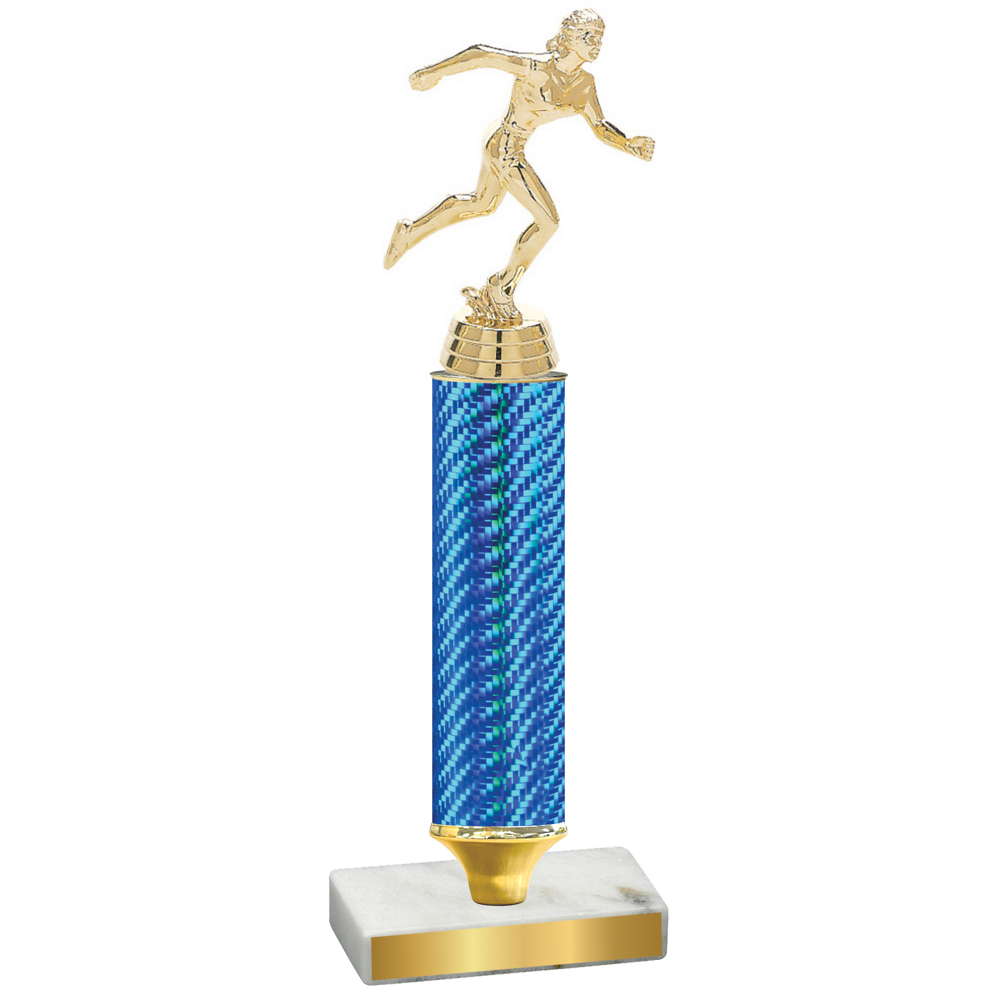 Value Blue Carbon Fiber Running Trophy