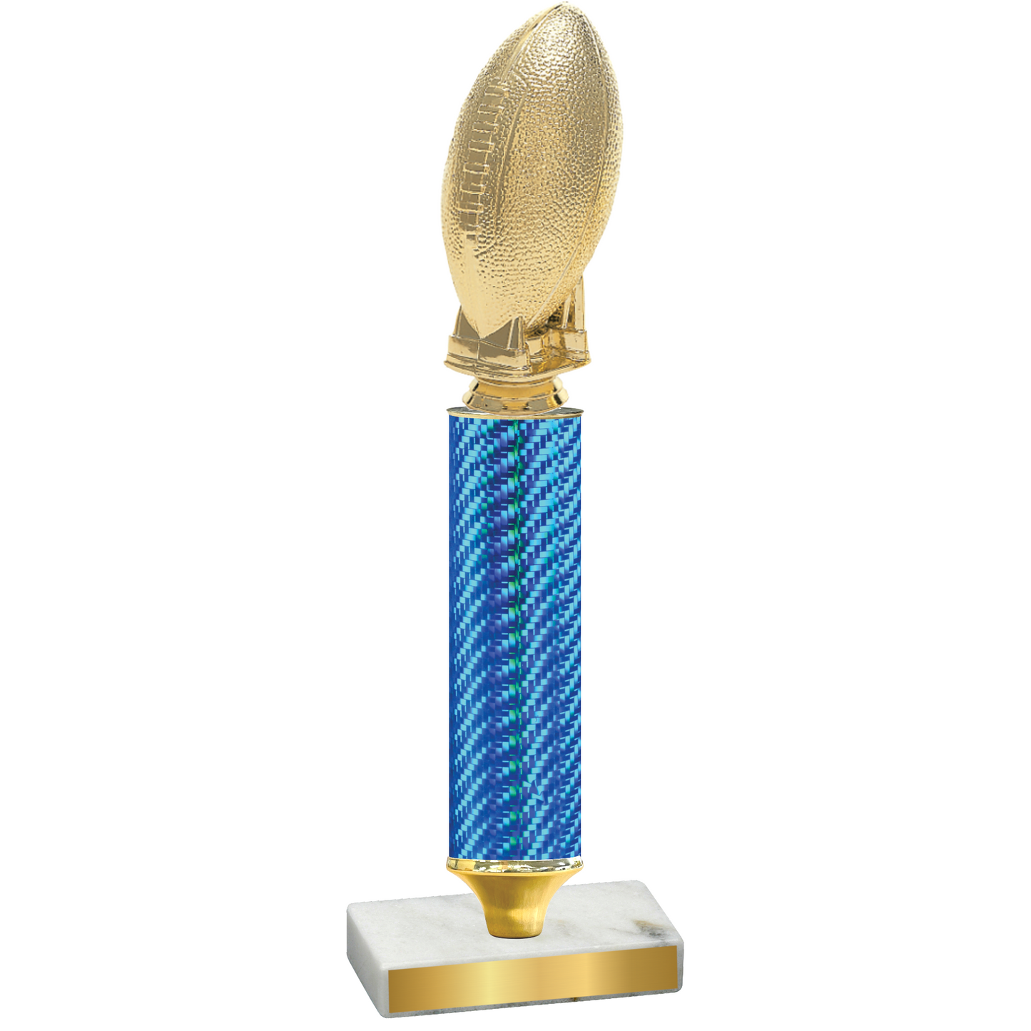 Value Blue Carbon Fiber Football Trophy