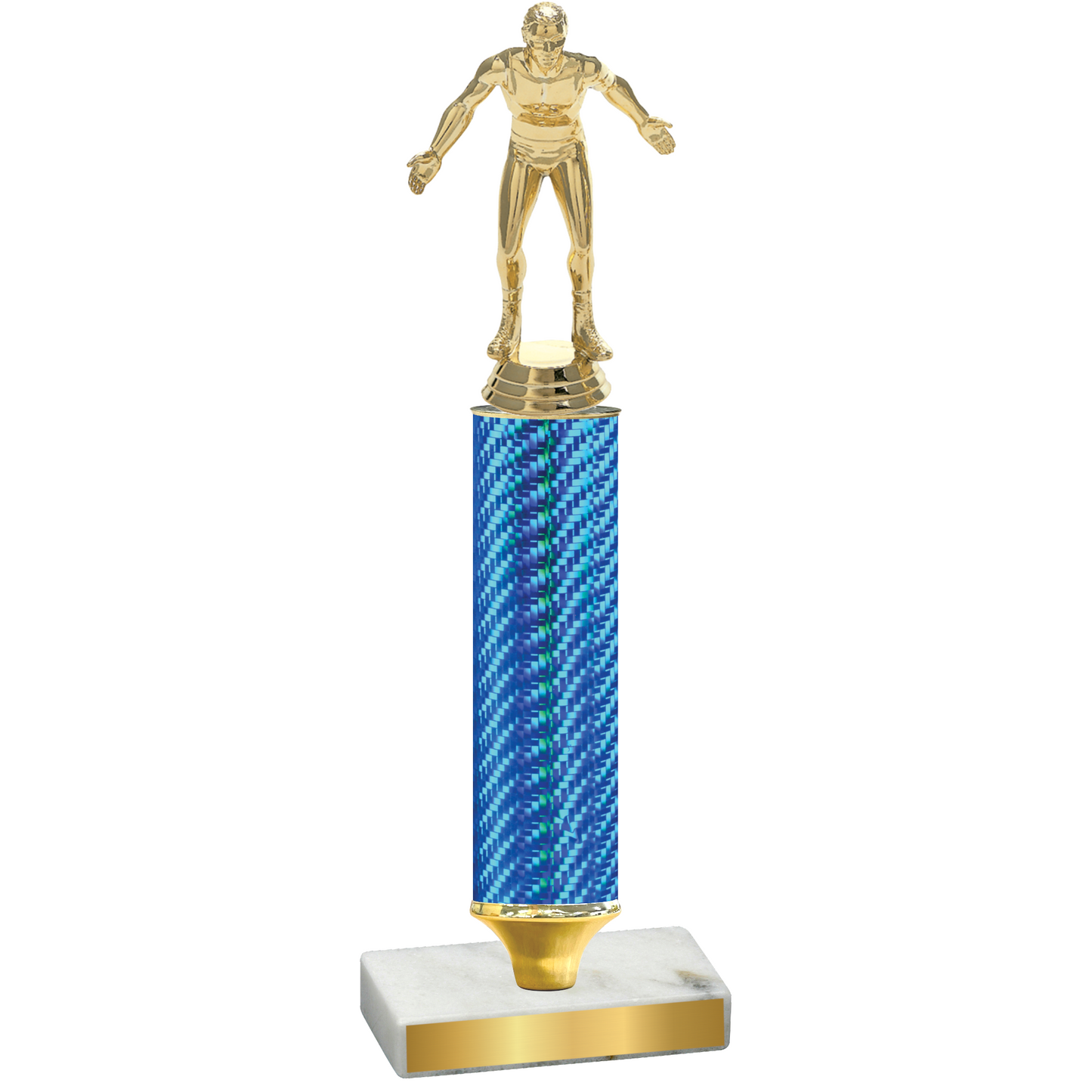 Value Blue Carbon Fiber Wrestling Trophy