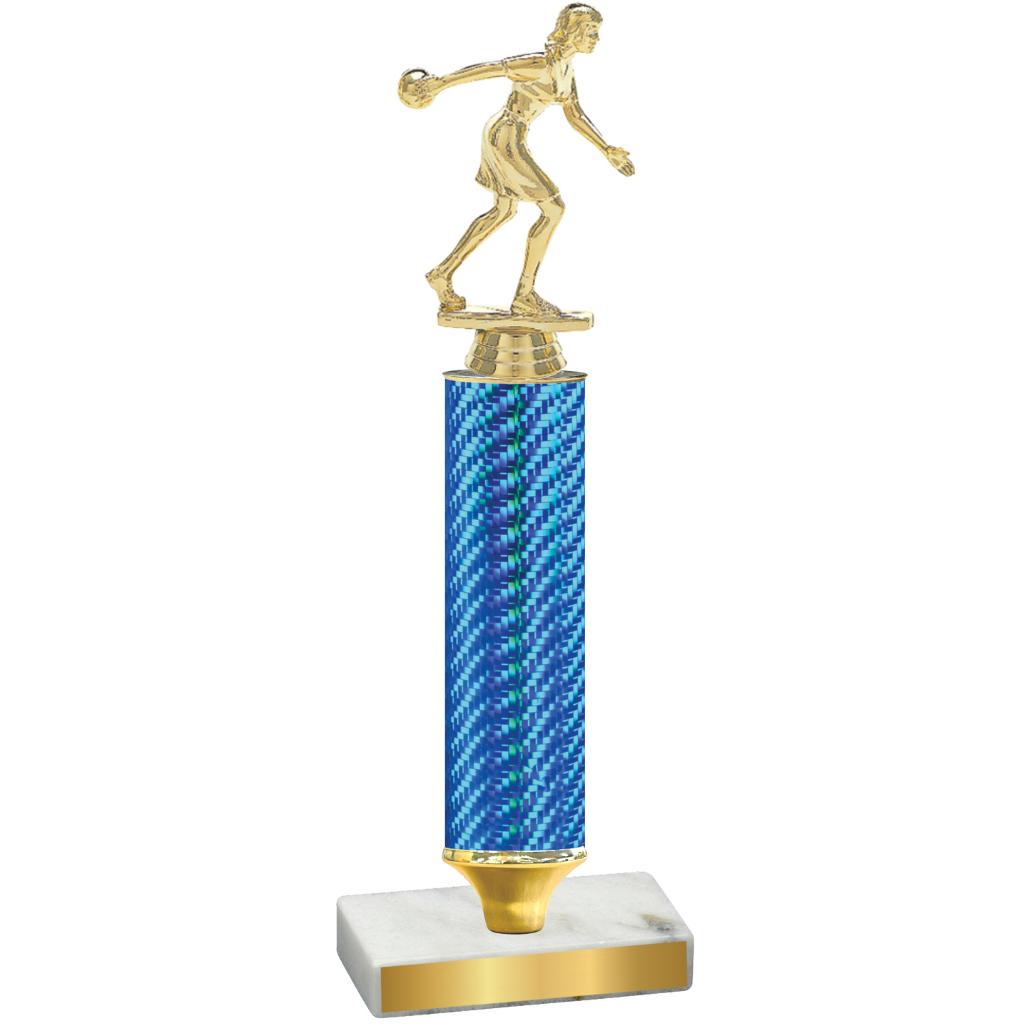 Value Blue Carbon Fiber Bowling Trophy