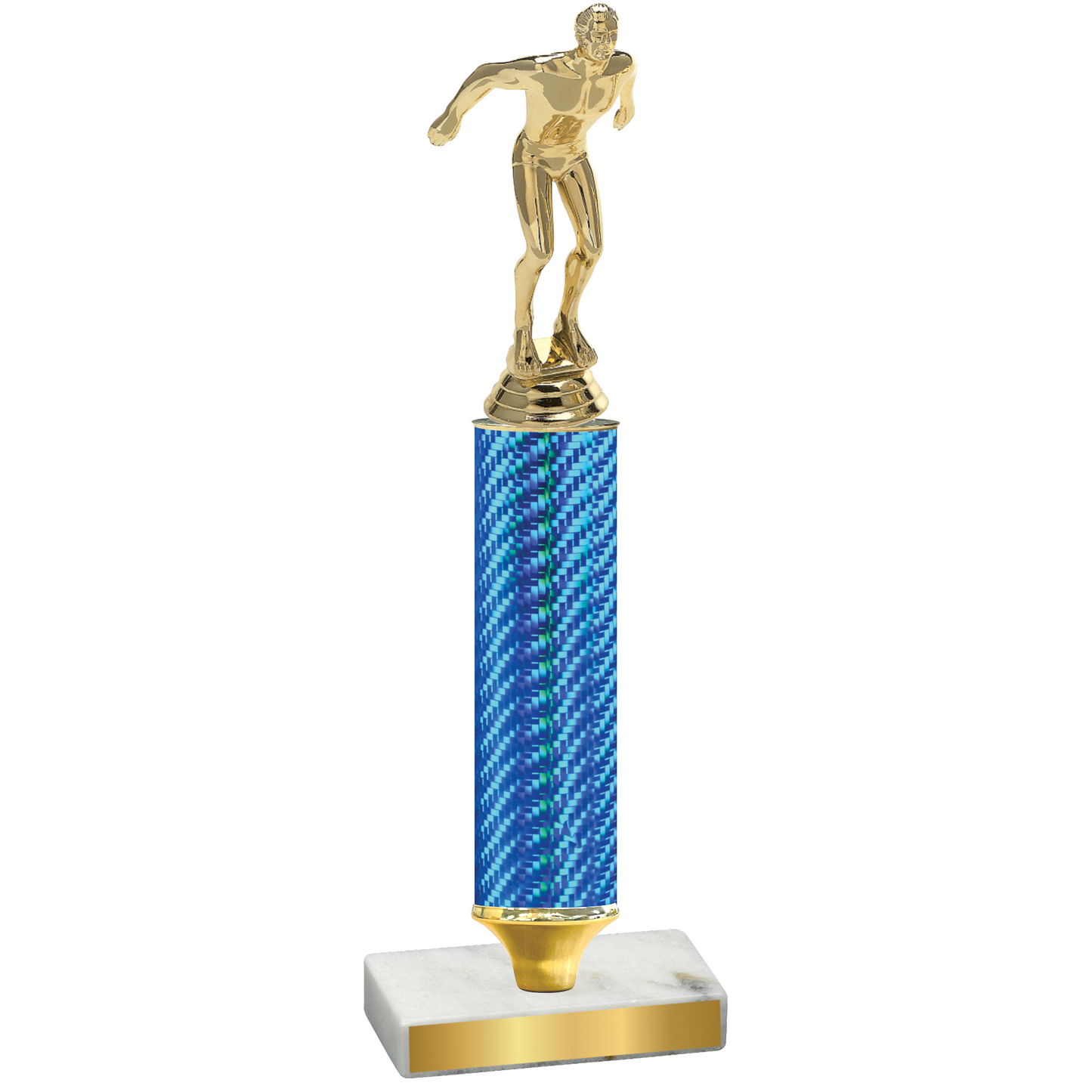 Value Blue Carbon Fiber Swimming Trophy