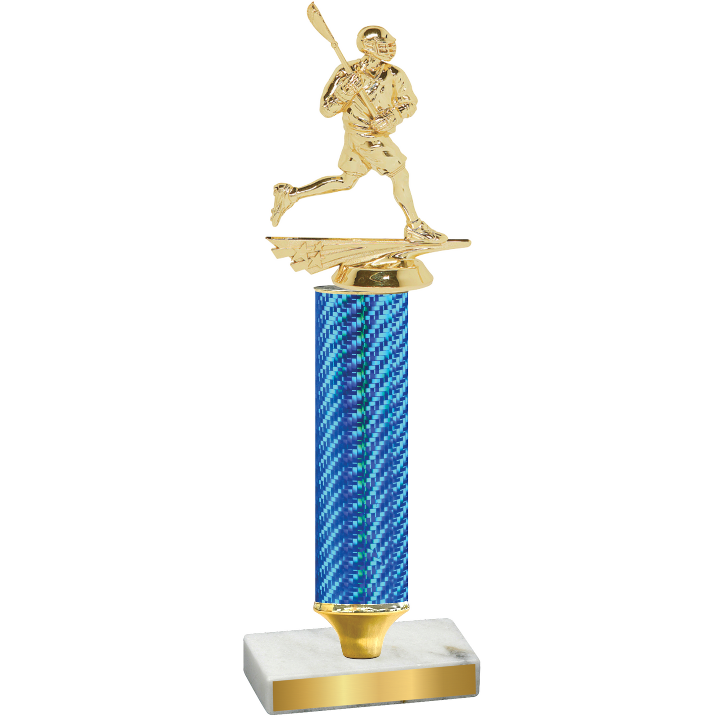 Value Blue Carbon Fiber Lacrosse Trophy