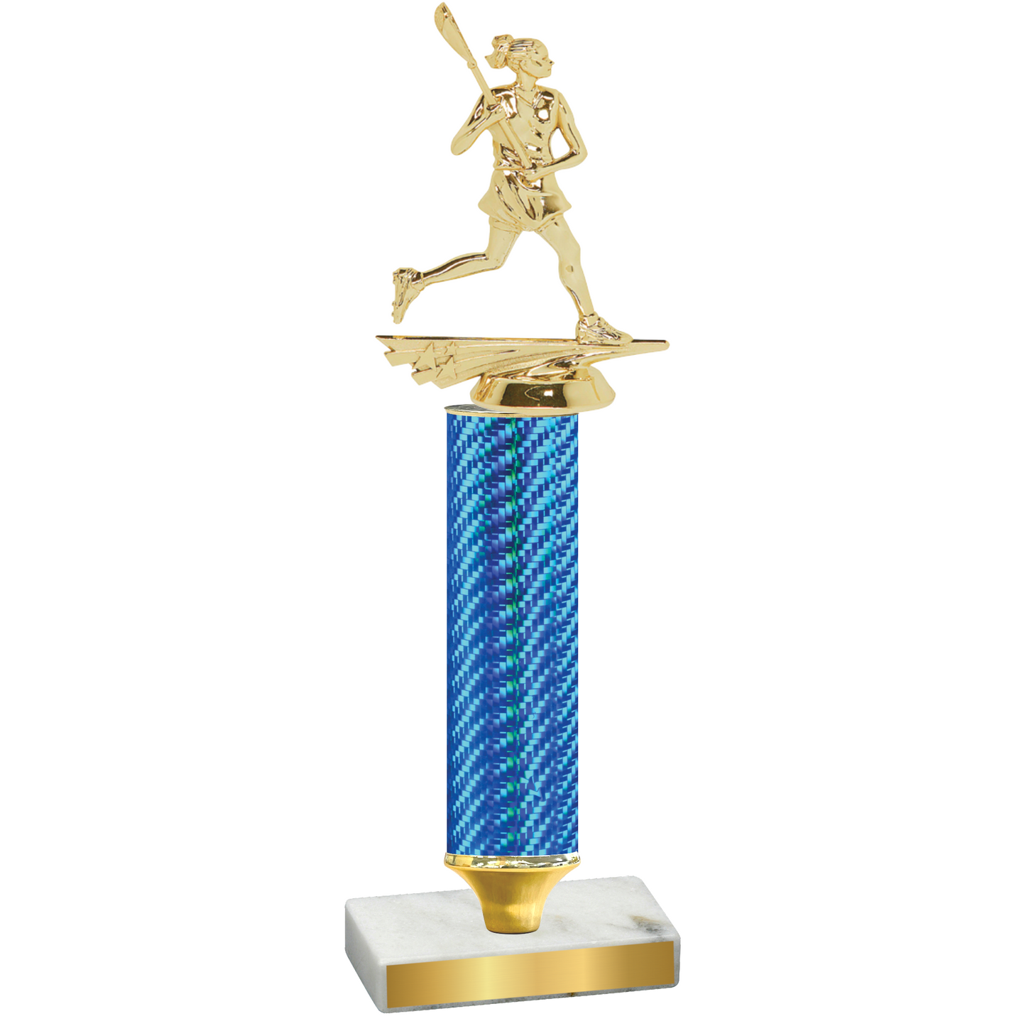 Value Blue Carbon Fiber Lacrosse Trophy