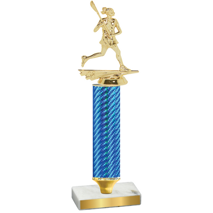 Value Blue Carbon Fiber Lacrosse Trophy