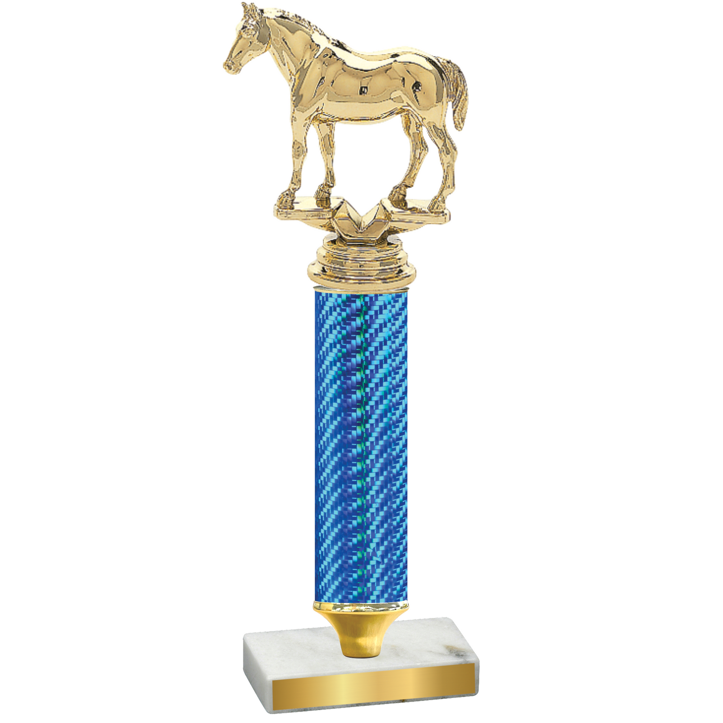 Value Blue Carbon Fiber Horses Trophy