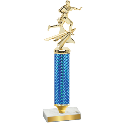 Value Blue Carbon Fiber Flag Football Trophy