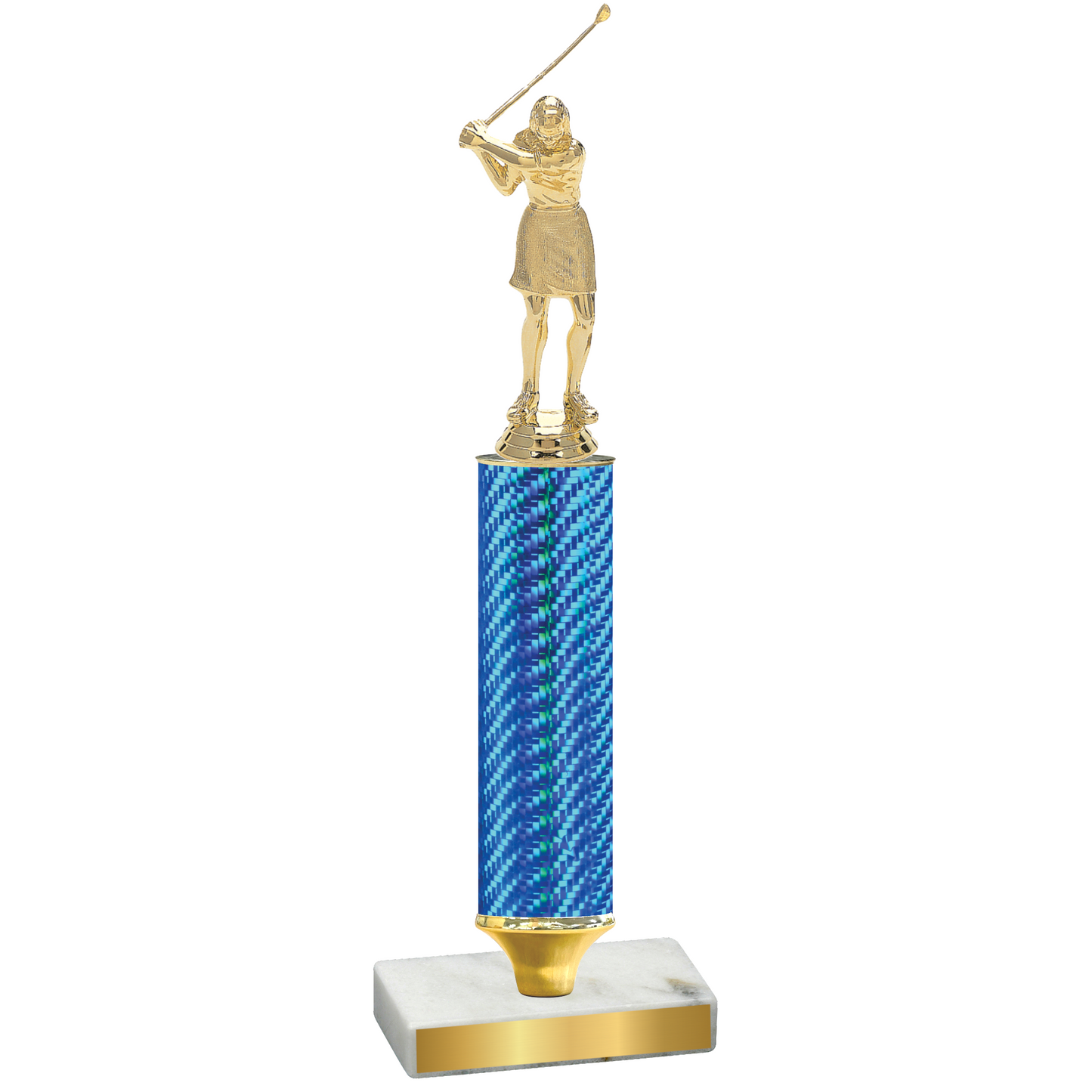 Value Blue Carbon Fiber Golf Trophy